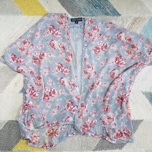 Almost Famous Floral Lace Fly Away Top Blouse